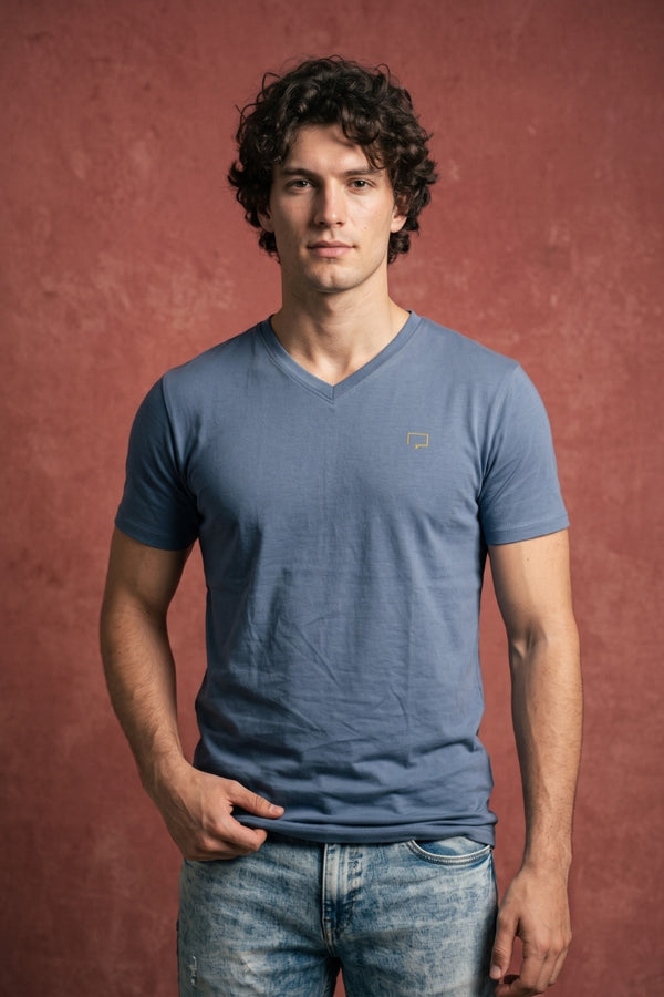 Organic Cotton Smart Casual V neck T Shirt