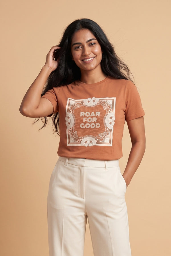 Women's Organic Cotton Roar Print T-Shirt