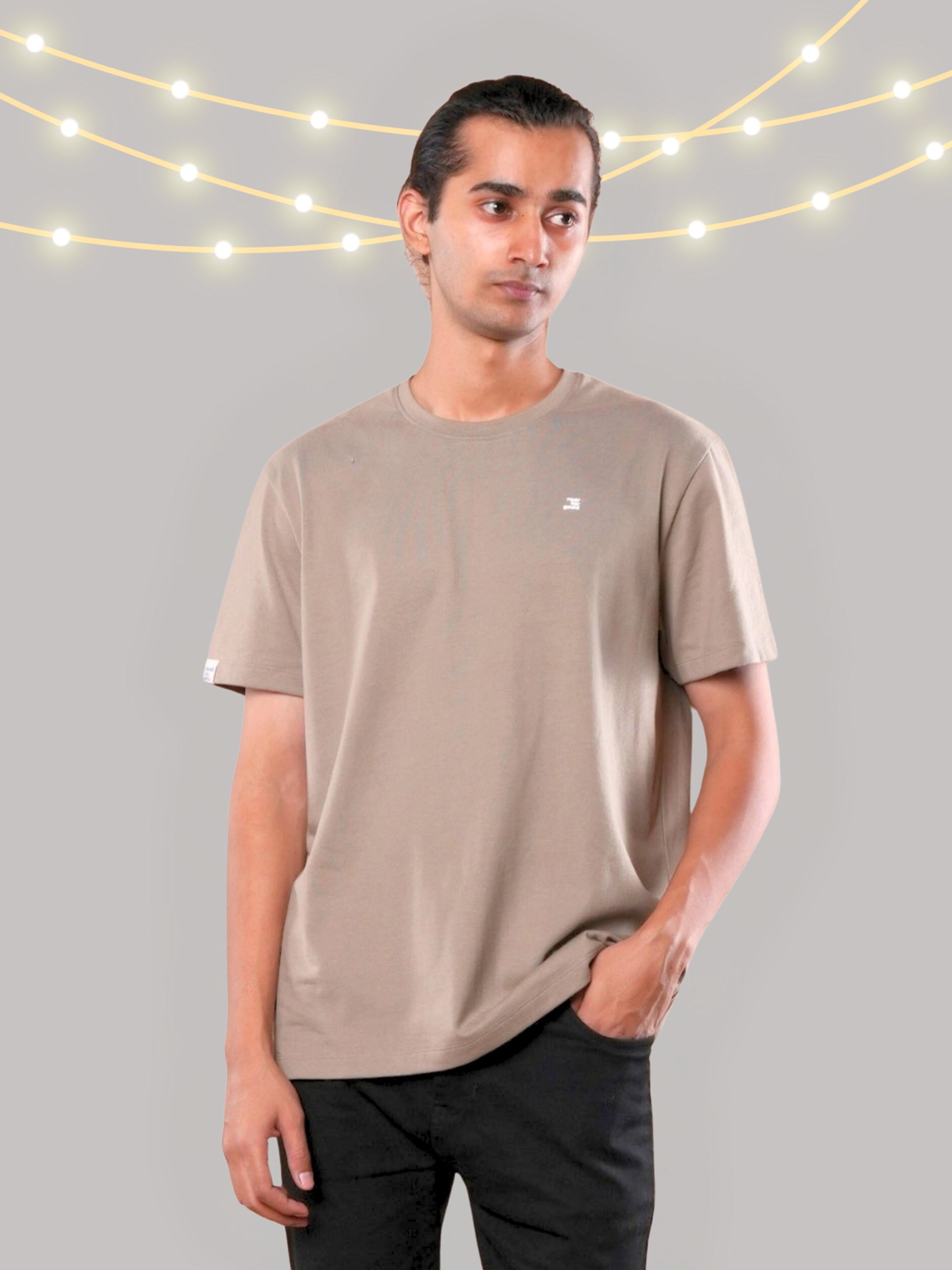 Roar Khaki Organic Cotton Crew Neck T-Shirt