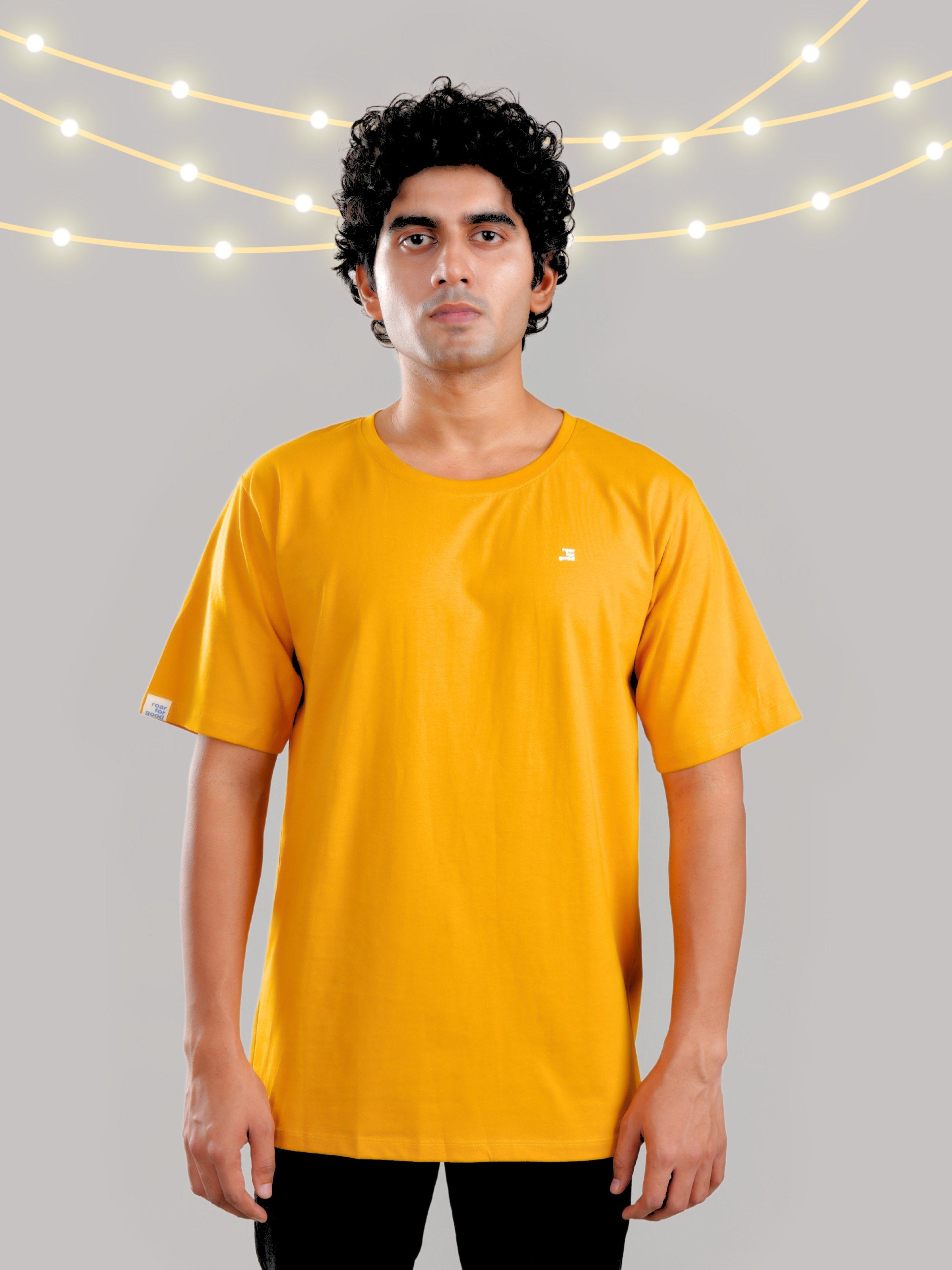 Roar Mustard Organic Cotton Scoop Neck T-Shirt
