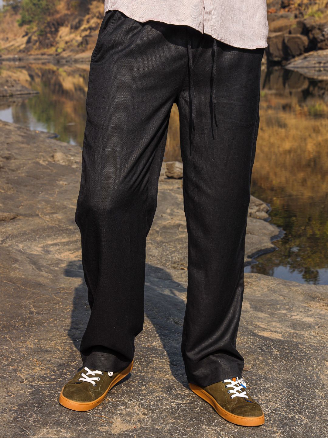 Hemp Lounge Pants with Elastic Drawstring Waist
