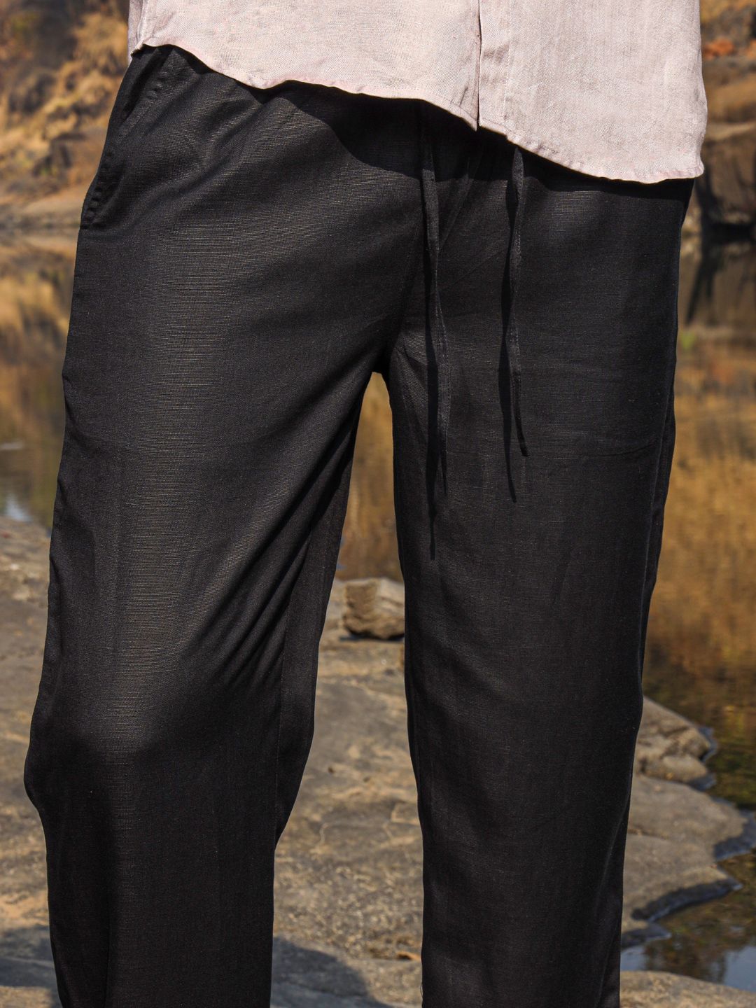 Hemp Lounge Pants with Elastic Drawstring Waist