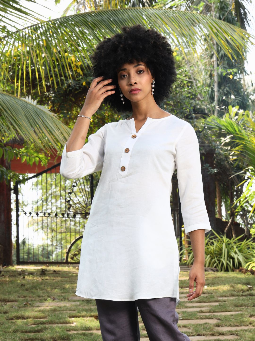 Women's Hemp Kurti with Side Pocket