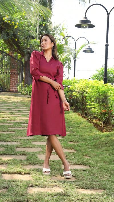 Women's Hemp Open Collar Dress