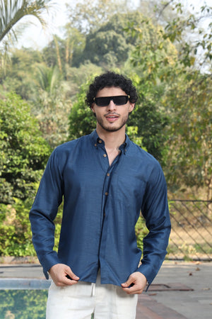 Hemp Concealed Placket Shirt