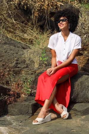 Women's Hemp Cuban Collar Shirt