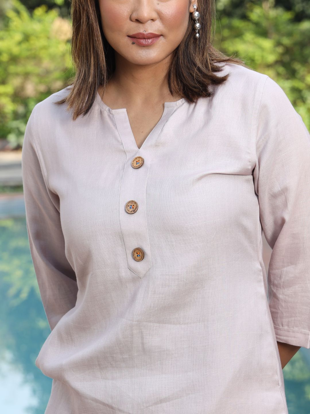 Women's Hemp Kurti with Side Pocket