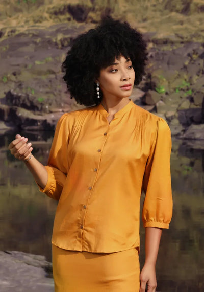 Hemp Womens Pleated Top