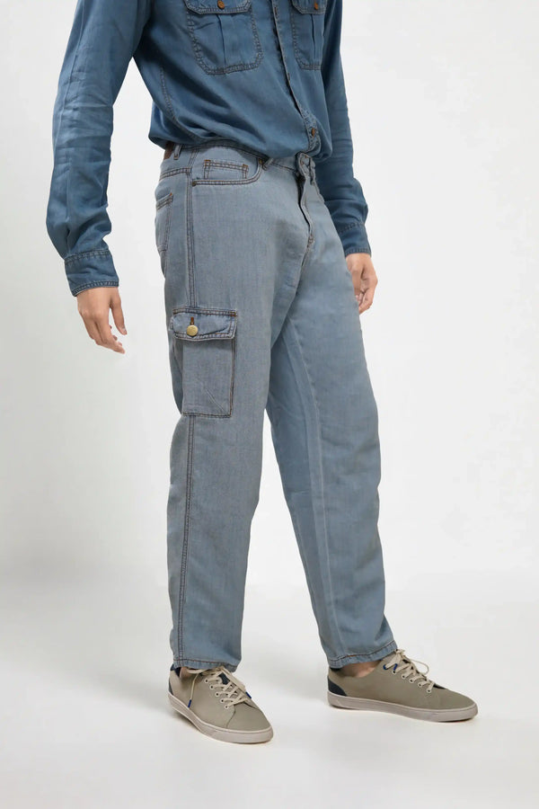 Hemp Cargo Denim Pants