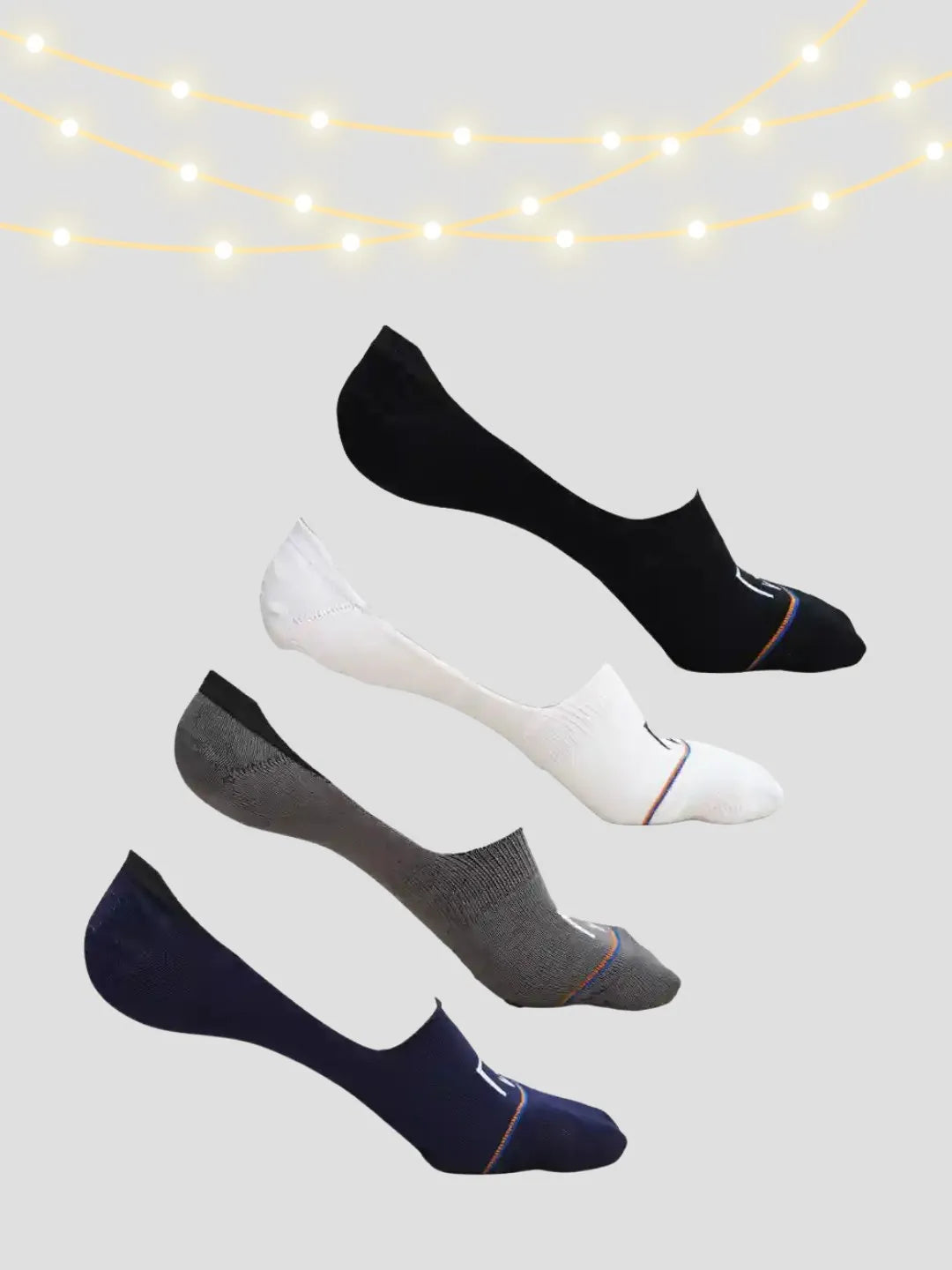 Pack of 4 Bamboo Solid No Show Socks