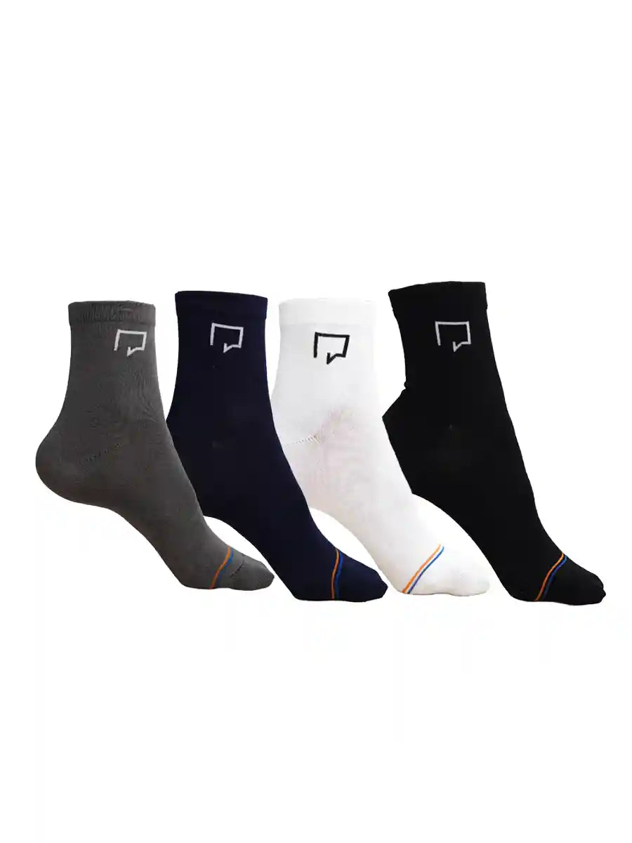 Pack of 4 Ankle Bamboo Solid Socks