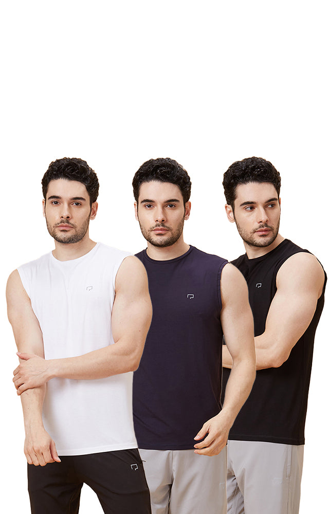 RFG Men's Bamboo Soft Gym Vest Pack of 3